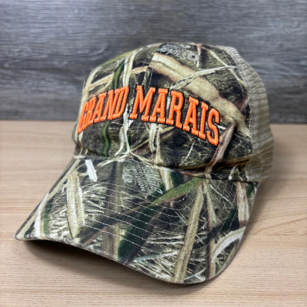 Grand‎ Marais Hat Cap Snapback Brown Camo North Shore Minnesota Outdoors